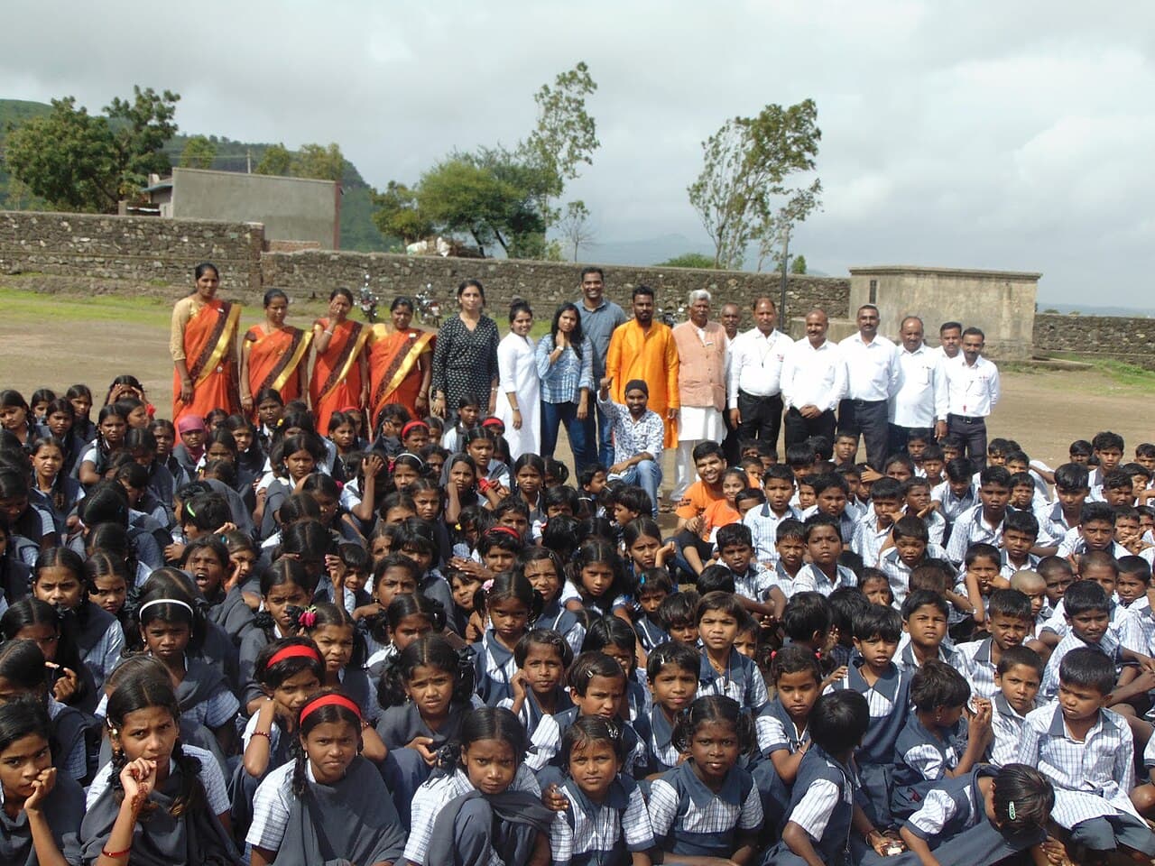Volunteers gathered in seva